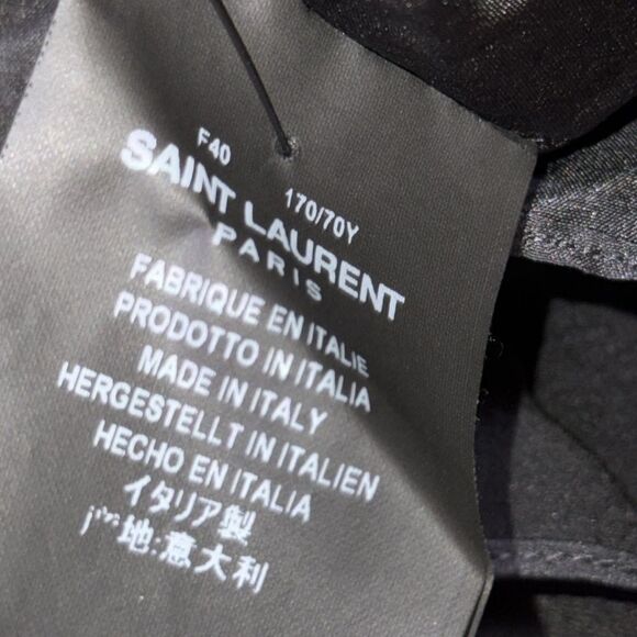 Saint Laurent Silkโ Mini Skirt Black Draped Designer YSL MEDIUM - Picture 5 of 11